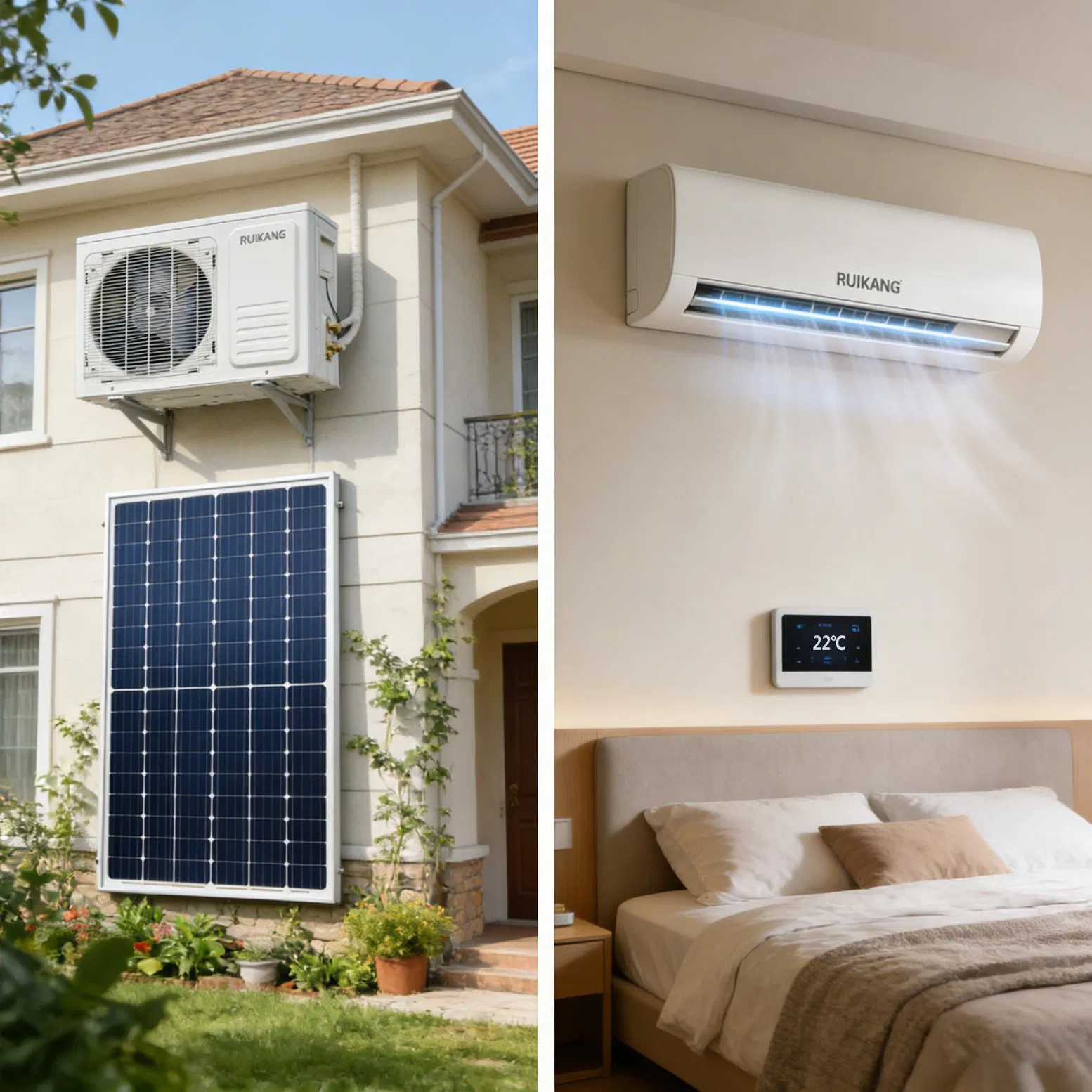 Solar Split System Cooling Unit Low Power Consumption Household Air Conditioner