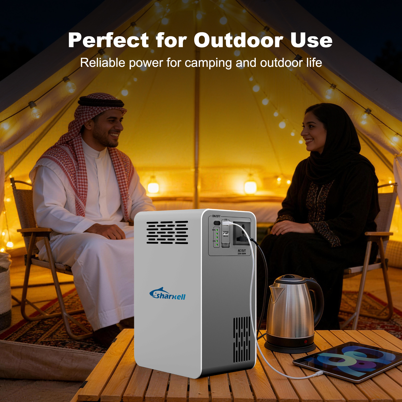 Portable 1000wh-300w Power Station with Fast Charging Lithium Battery for Outdoor Use with Solar Panel Power Source DC Features