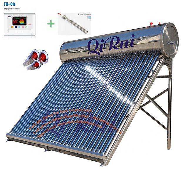 OEM Factory 50L 100L 150L 200L 300L 500 Liter Solar Hot Water Boiler System Evacuated Tube Stainless Steel Solar Water Heater