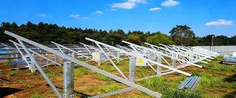 Aluminum Solar Ground Mounting System with Single-Pole PV Panel Support