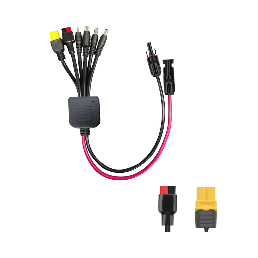 6-in-1 Solar Power System Connector Kit Female Male Connectors Universal Solar Adapter Cable PVC Copper Alloy 250V 35A