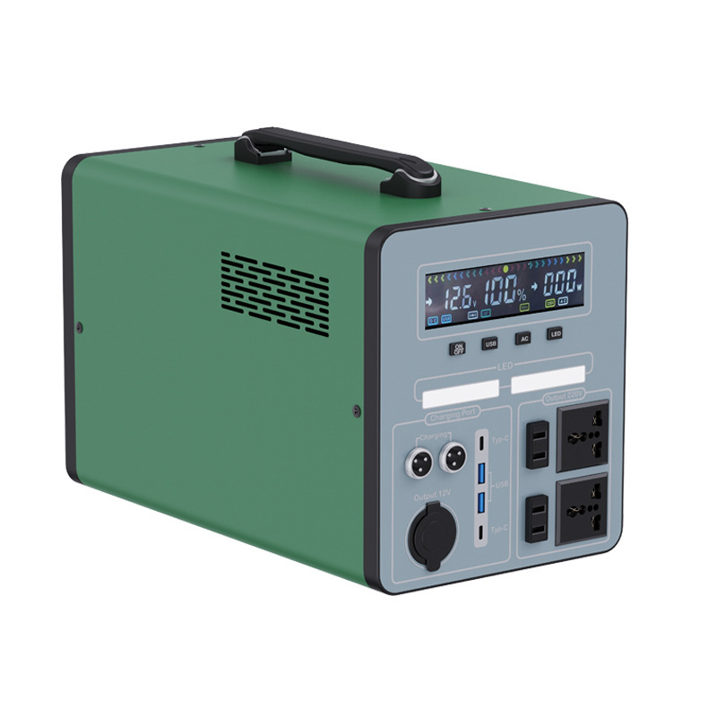 Outdoor Light Solar Generator 220V Mobile Power Portable 1000W Home Travel Car Camping Pure Sine Wave Lithium Ion Battery