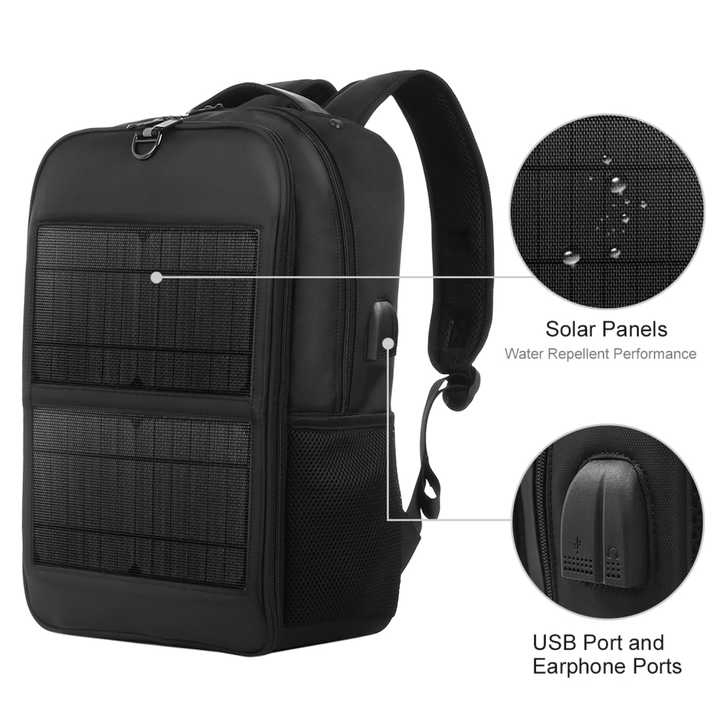 Wholesale 14W Solar Power Charger Fashion Outdoor Travel Hiking Waterproof Laptop Backpack