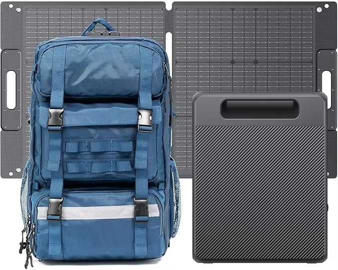 Power Station Handsfree Generator 60L All in One Solar Backpack Power System Hiking Earphone Hole Photography