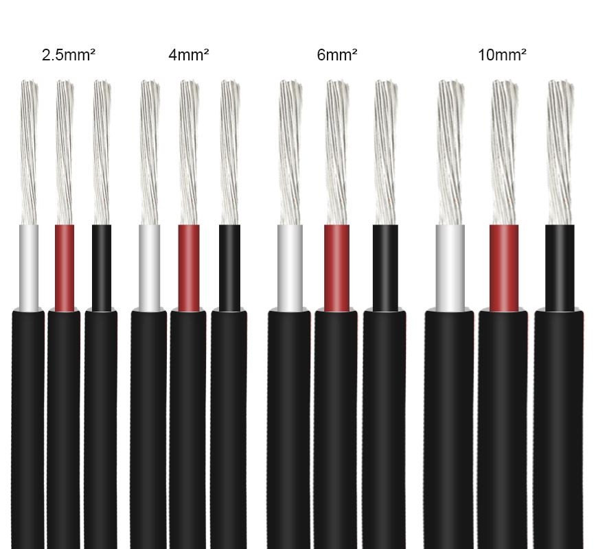 25mm Solar Connector Cable 6mm XLPE Insulation 4mm2/6mm2/10mm2 Tinned Copper Conductor Industrial Low Voltage Construction DC