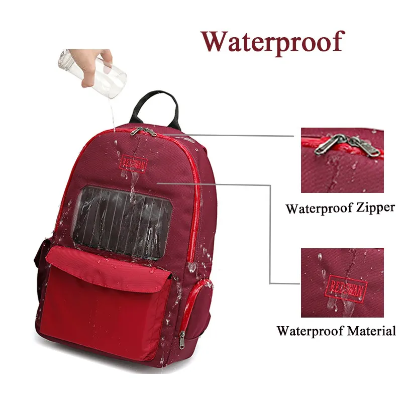 Fashion Design Solar Panel Backpack Cycling Bike Safety LED Flash Light Backpack (RS190204-5)