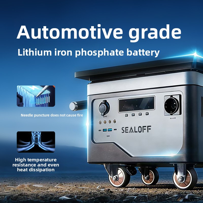 Portable Outdoor Power Station 220V/2560Wh 2000W LiFePO4 Battery Solar Generator Safety Features for Camping Emergency Backup