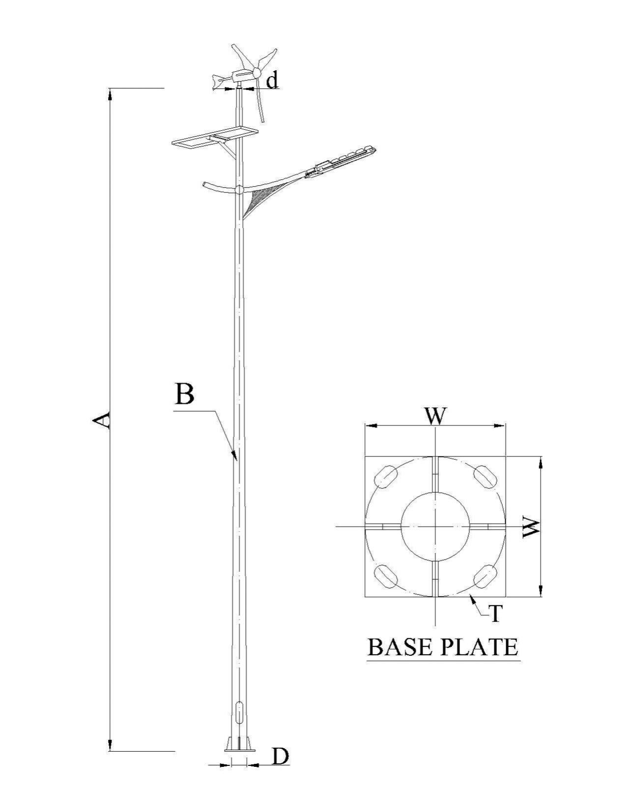 LED Light Wind Solar Hybrid Street Light Solar Outdoor Light