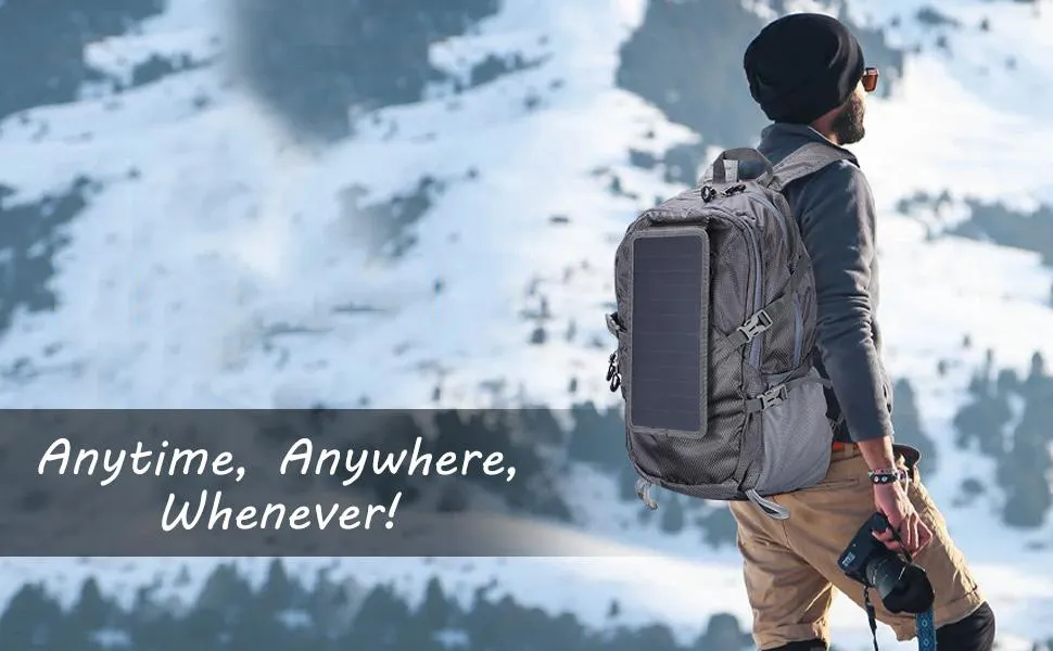 Outdoor Solar Travel Men's Backpack USB Charging Solar Panel Hiking Bag Mobile Phone Solar Backpack