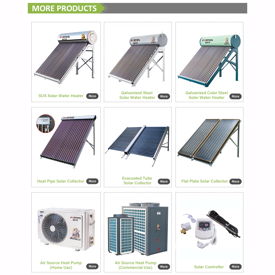 Fortes 100L - 300L Low Pressurized Calentador De Agua Solar Geyser / Solar Water Heater System for Home Household