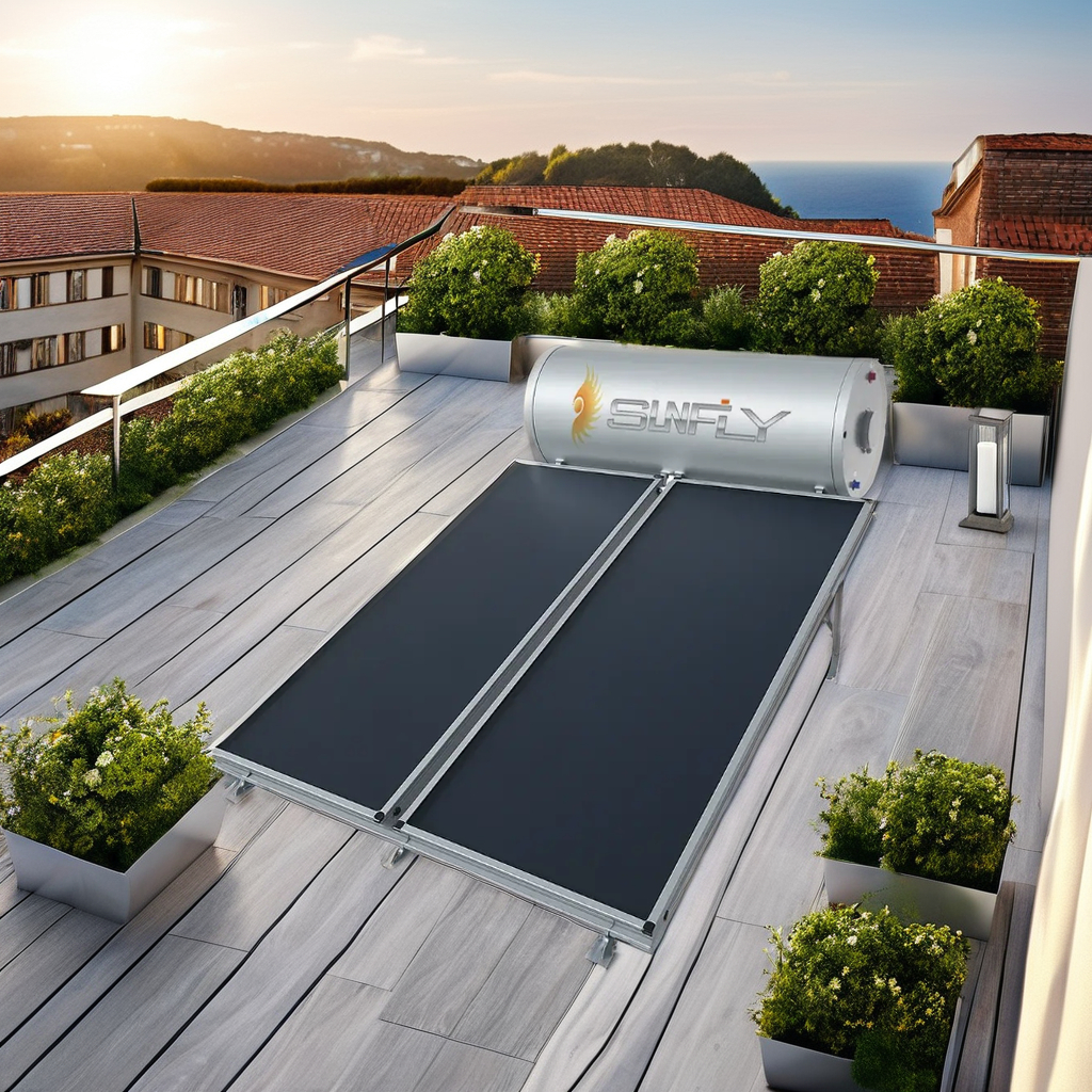 Popular Product 300L Flat Panel Solar Water Heater for Outdoor Safe and Comfortable Hot Water Heating Thermal Roof System