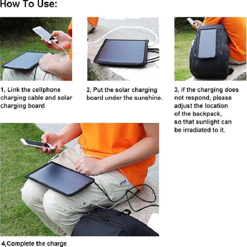 Solar Backpack Charger Anti-Theft Laptop Powered Hydration Pack with 21L Water Bag