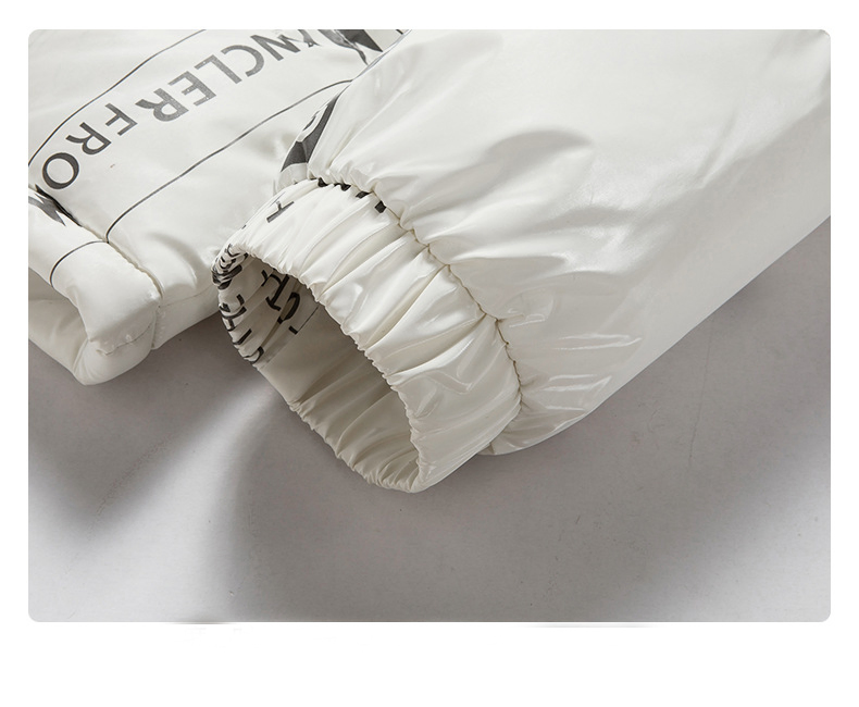 Men Long Sleeve Short Design Shiny Padding Effect Winter Coat Puffer Jacket