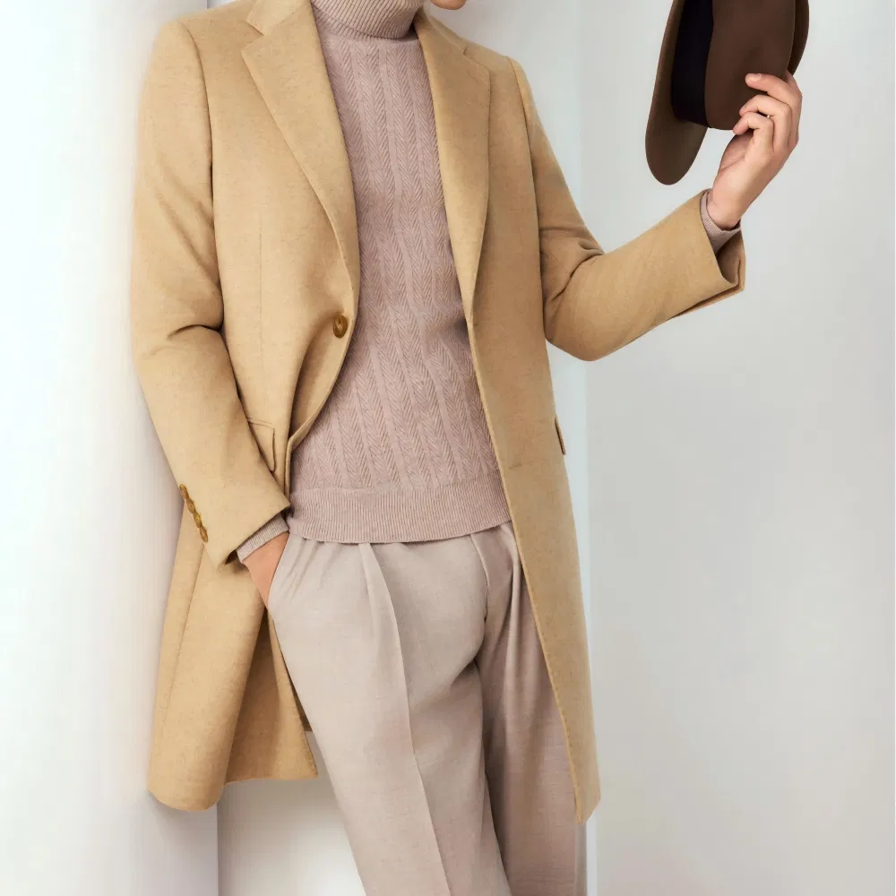 New-Style Spring and Autumn Season Outfits Men's Breathable Wool Coat