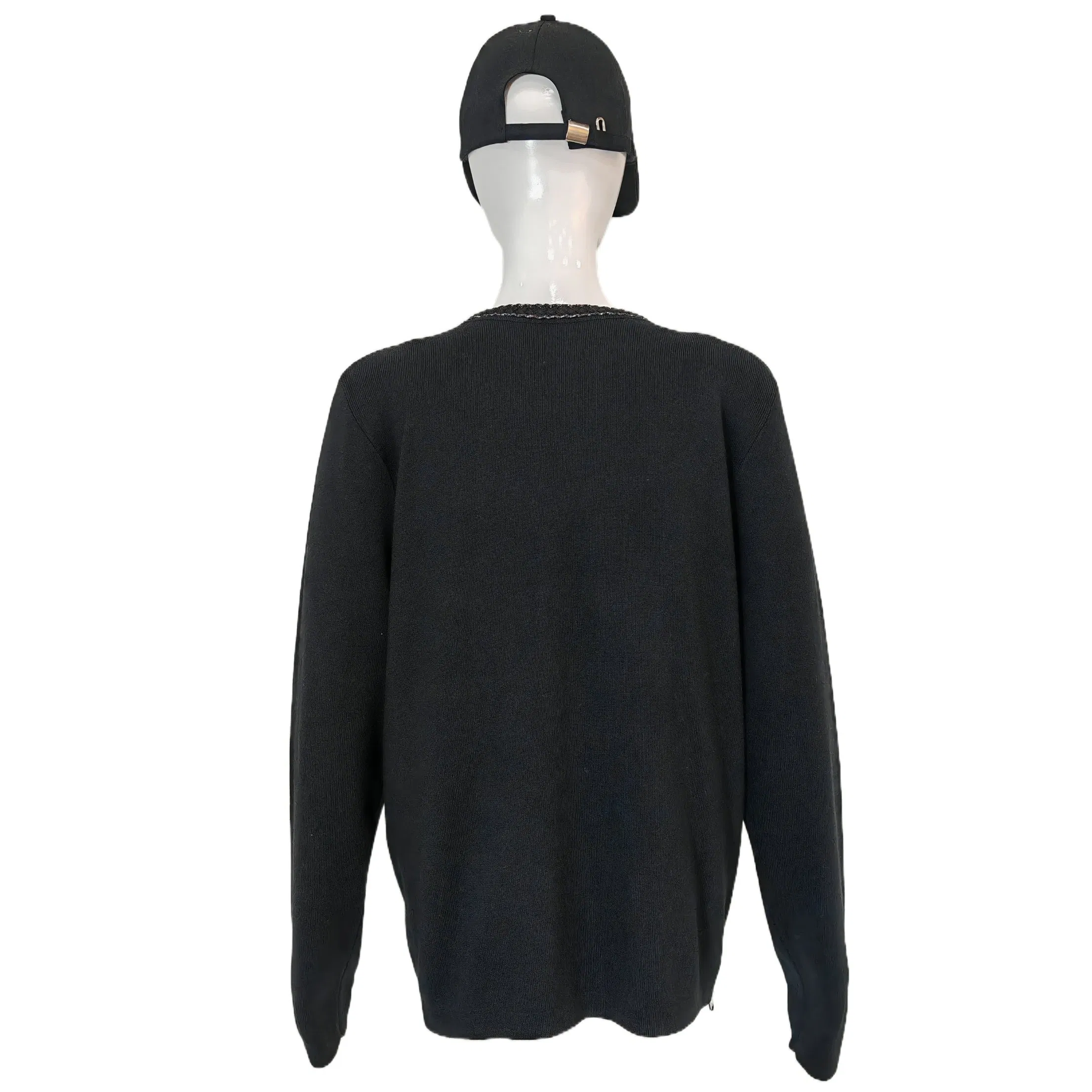 Women's Open-Front Cardigan with Braided Trim Chic Knit Sweater Jacket with Pockets