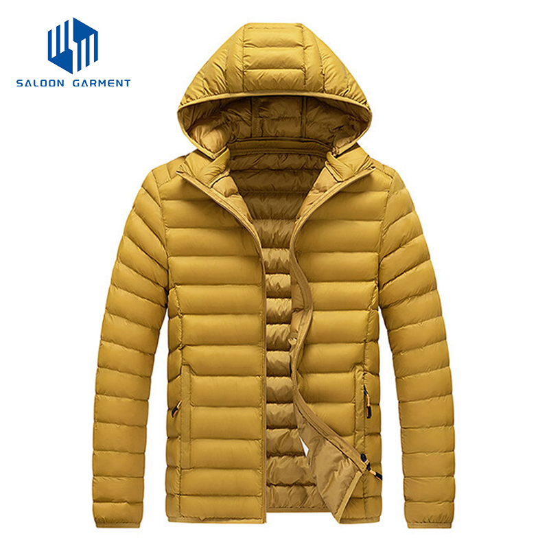 Custom Logo Men' S Nylon Lightweight Water Resistant Winter Padded Coat Puffer Quilted Jacket