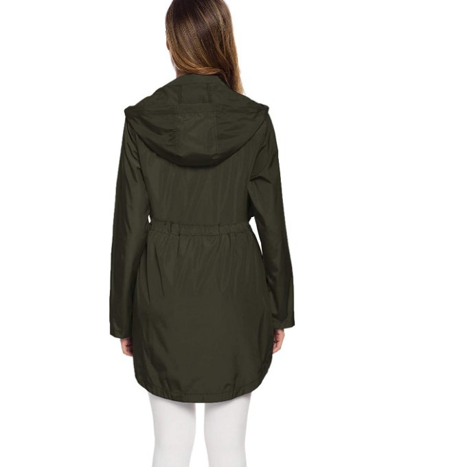 100% Polyester Outdoor Lady Parka Long Membrane Waterproof with Cap