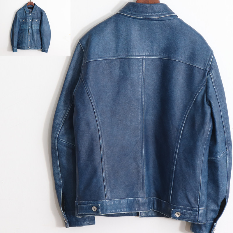 China Women Cowhide Clothes Trench Coats Cowboy Men Leather Jackets