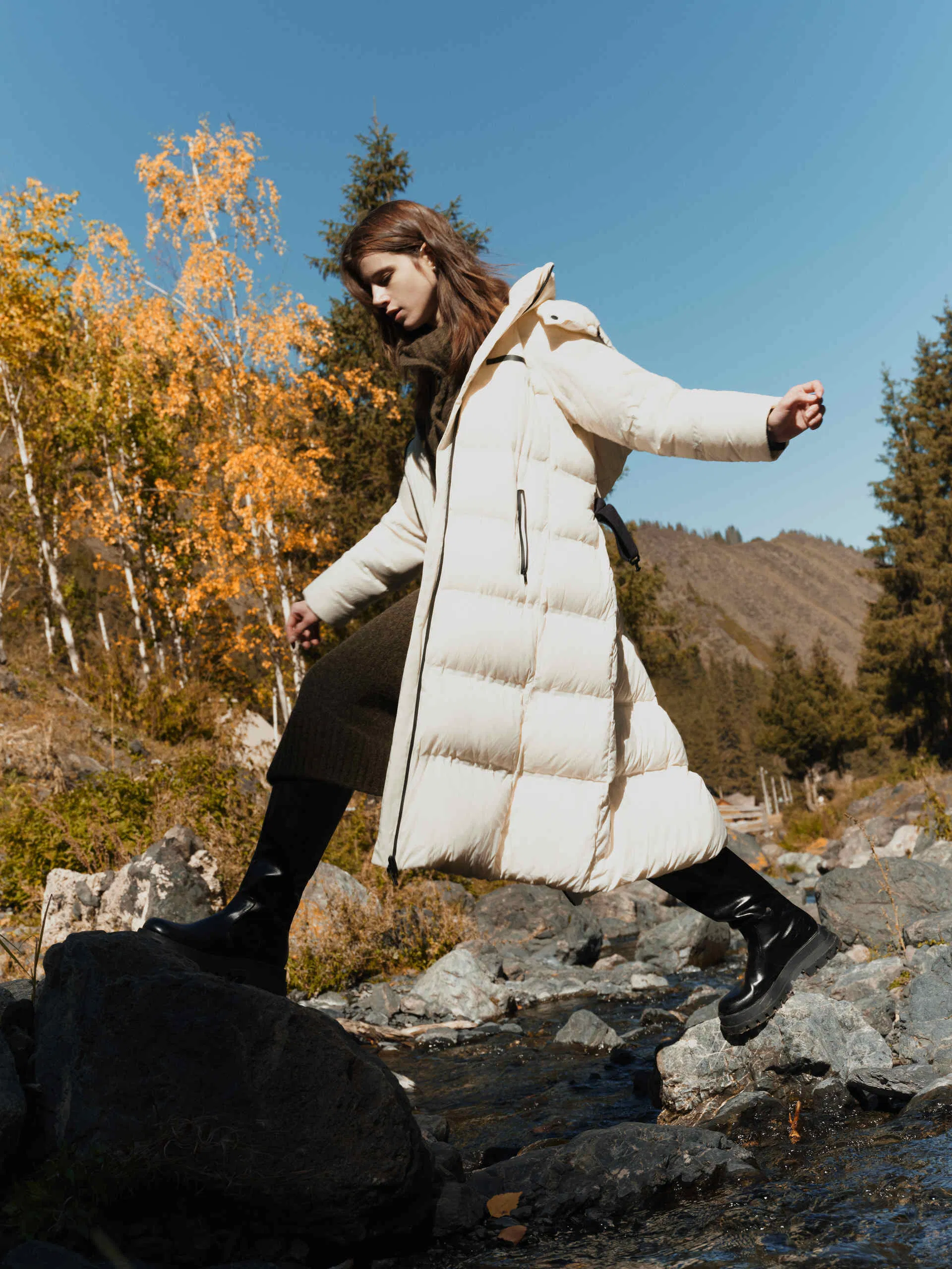 Ladies Long Warm Coat Women's Windproof Warm Parka Jacket Puffer Down Jacket Detach Hat Long Hooded Jacket Coat Winter Clothing Padded Jacket for Woman