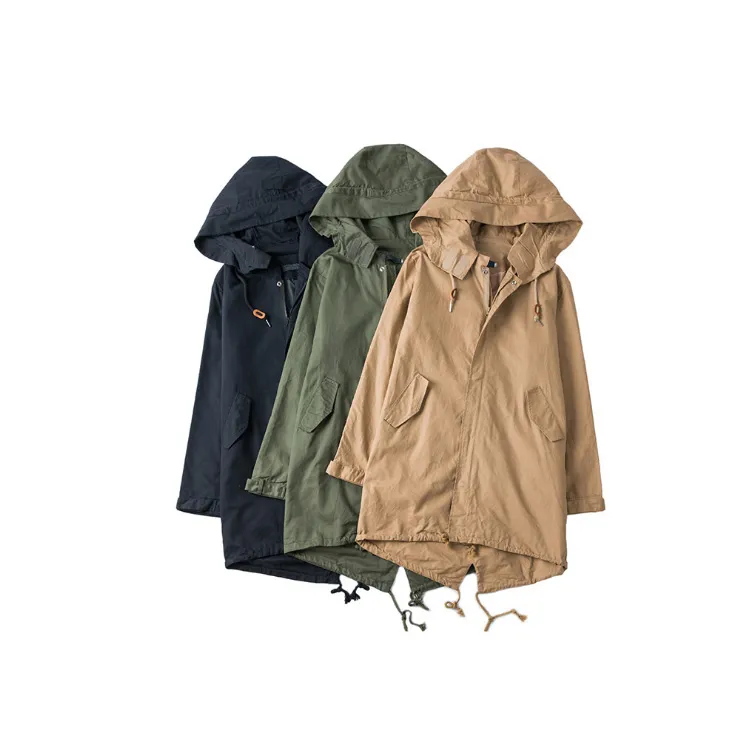 Parka Coat Men Pockets