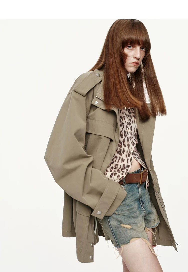 Design High-End Women Dust Coat Wholesale MID Straight Length Elastic Waistband Trench Jacket for Women Autumn Wear