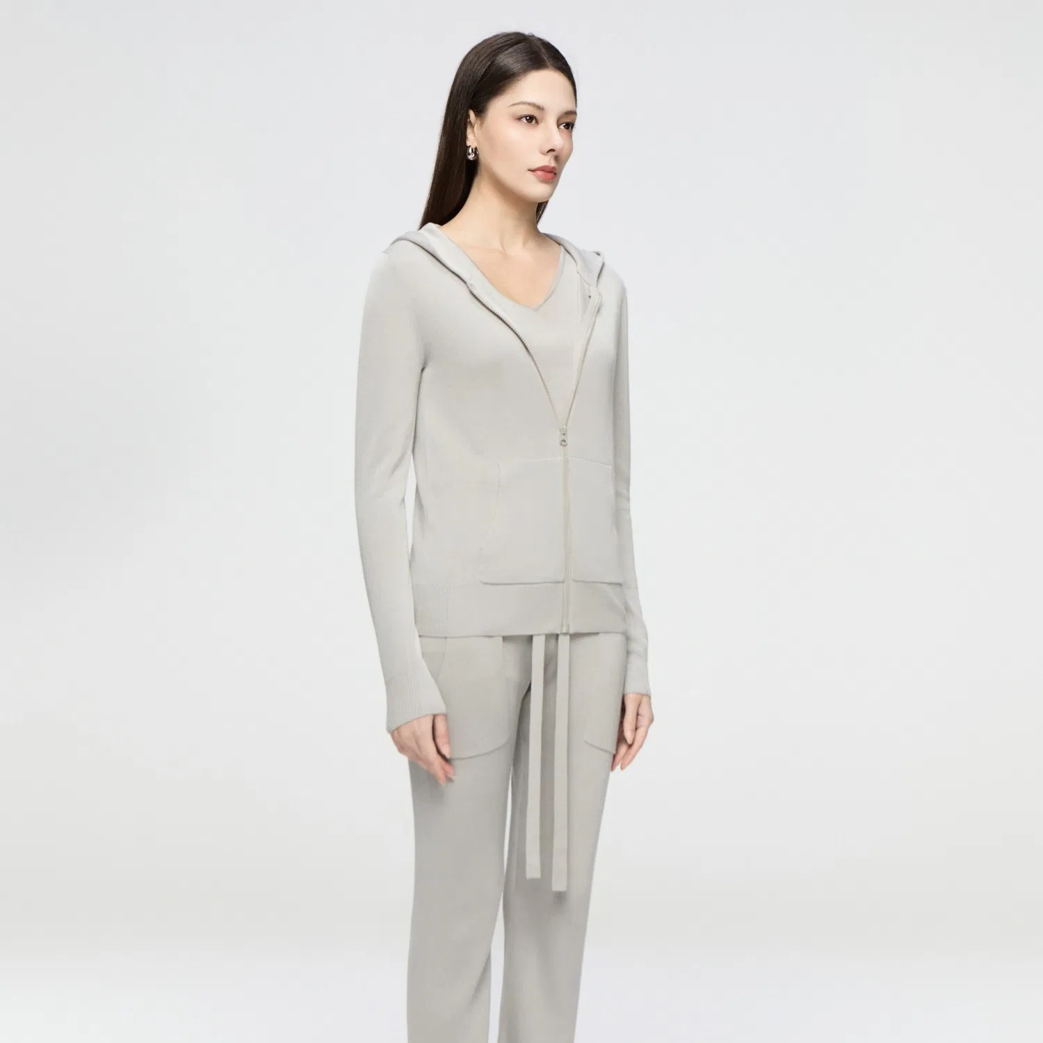 Women's Casual Lightweight Fine Gauge 16 Needle Wool Blend Cardigan for Layering