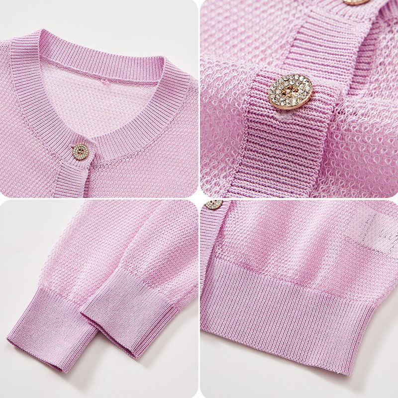 Wholesale Women's Knitwear Fashion Sweater Cardigans Autumn Outfit Jacket Mesh Cover up Casual Cardigans