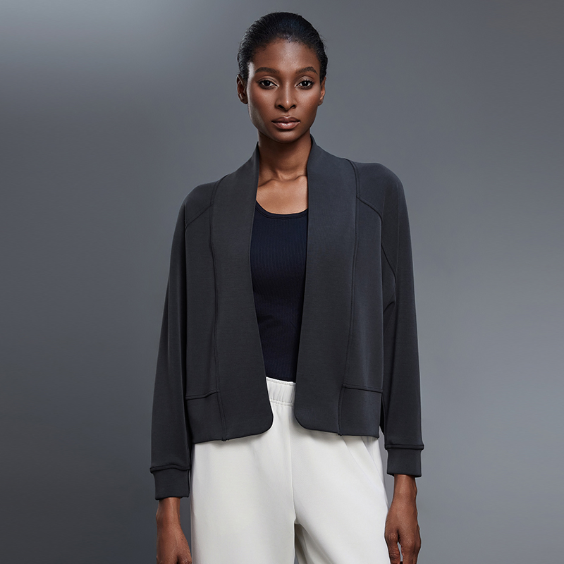 Custom Trendy Women's Clothing Casual Sports Top Long Sleeve Air Layer Casual Shawl Cardigans