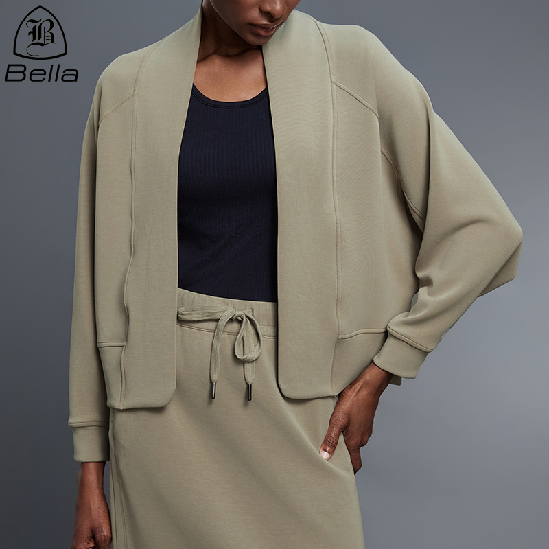 Custom Trendy Women's Clothing Casual Sports Top Long Sleeve Air Layer Casual Shawl Cardigans