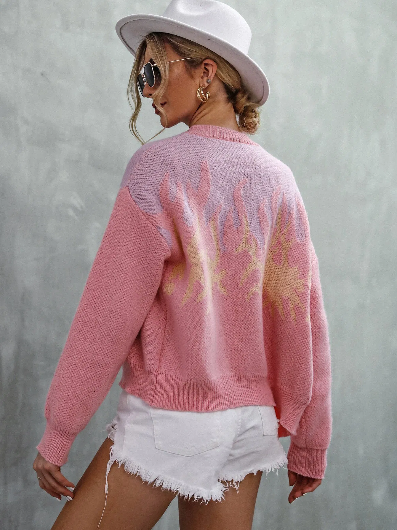 OEM Custom Design Autumn Winter Button Women Coat Knit Sweater Cardigan