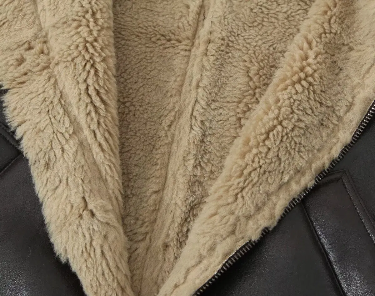 Luxurious Thickened Fur Collar PU Leather Jacket for Women