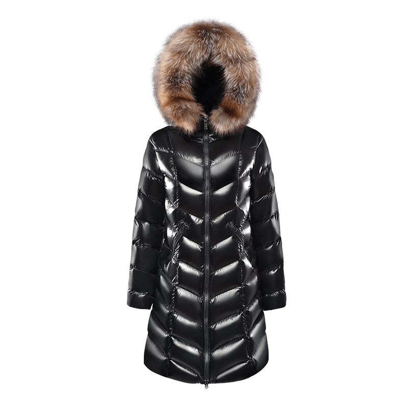Bechange Women's Winter Puffer Coat Warm Jacket with Fur Removable Hood