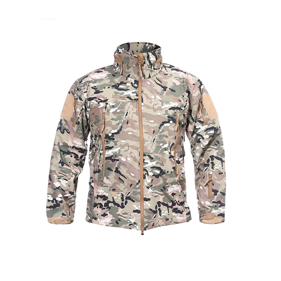 Lightweight Wholesale Leather Waterproof Jacket, Desert Digital Camouflage for Patrol Duty