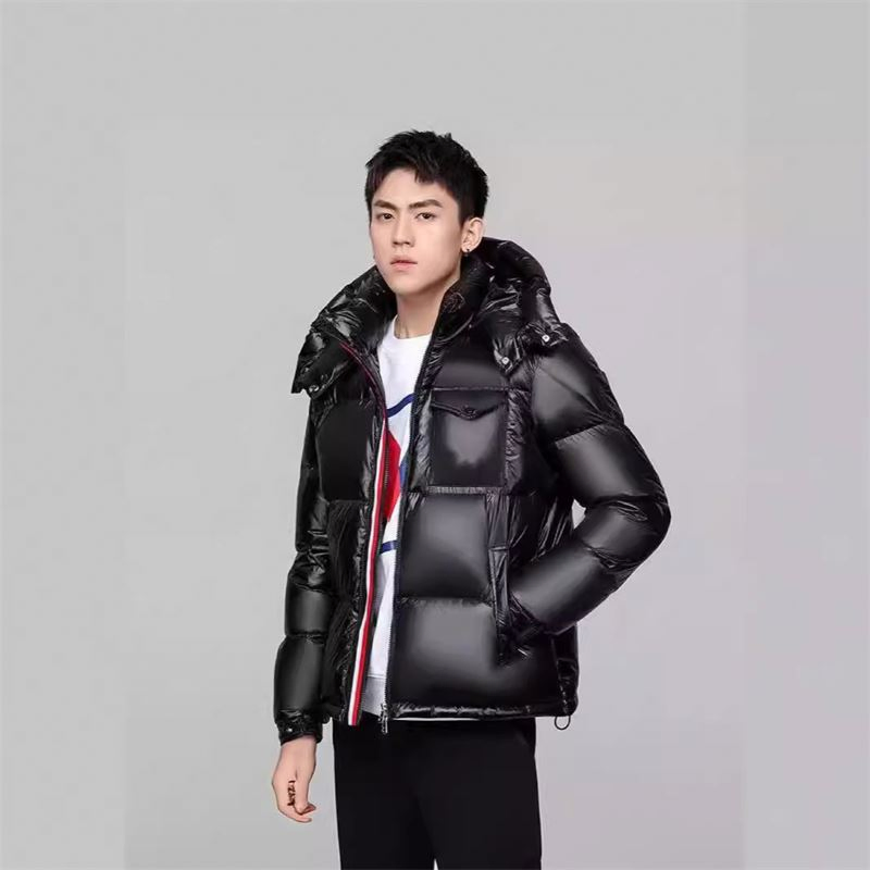 Luxury Designer Fashion Brand Couple Hooded Warm Coat White Duck Down Winter Bubble Jacket Women Mens Black Shiny Puffer Jacket