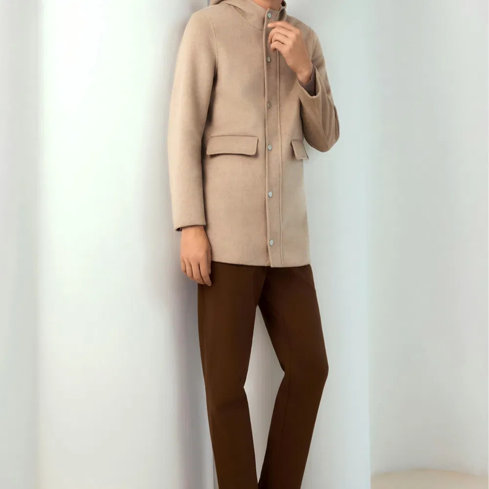 New-Style Spring and Autumn Season Outfits Men's Breathable Wool Coat