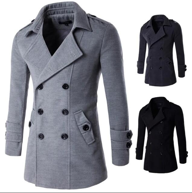 High Quality Men's Trench Coat Long Winter Trench Coat