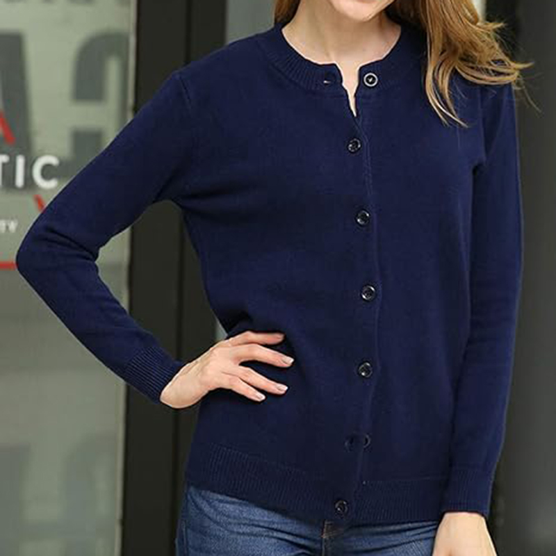 Women's Trendy Thick Button Knitted Cardigan Sweaters Coats