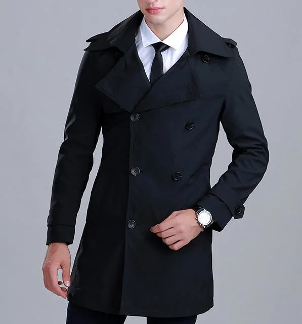 Men′ S Windbreaker Made in China Coat/Can Export High-Quality Fabric Leisure Trench Coat