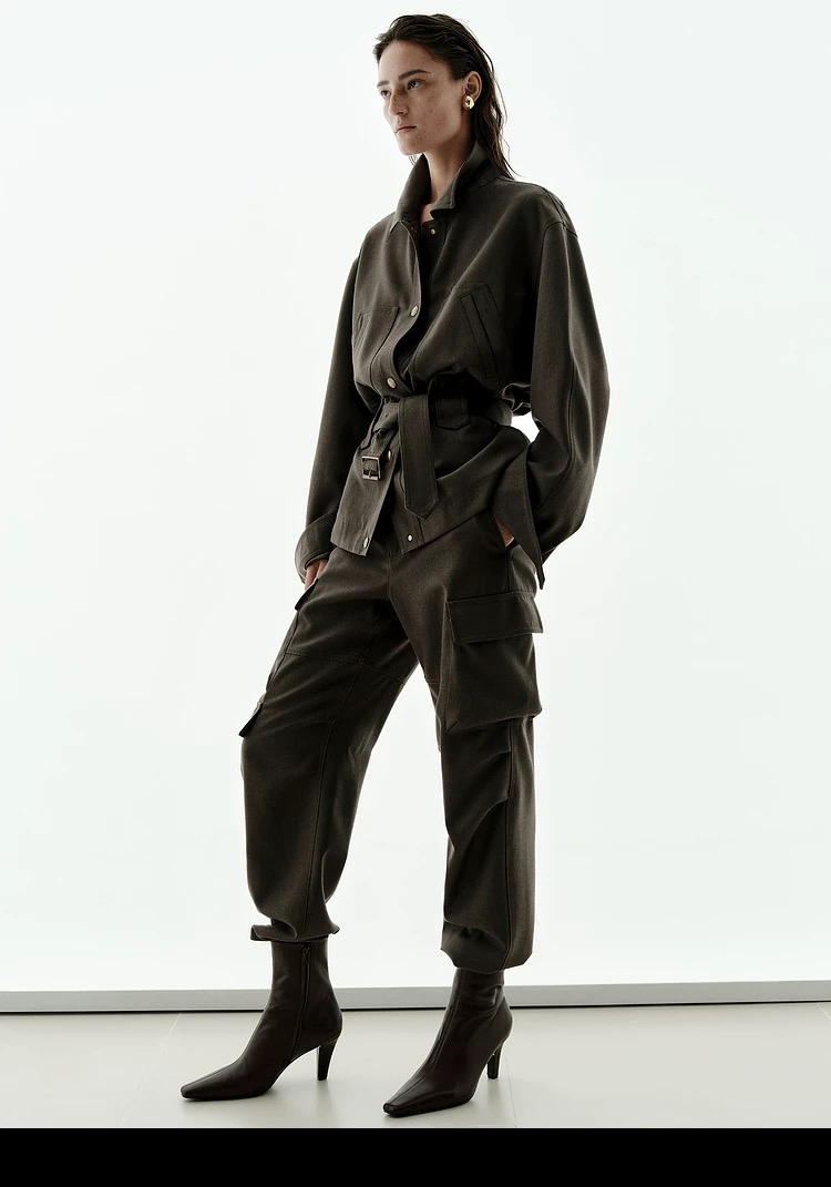 High-End Buttons and Zipper Closure MID Fit Trench Coat for Women Fashion Wear