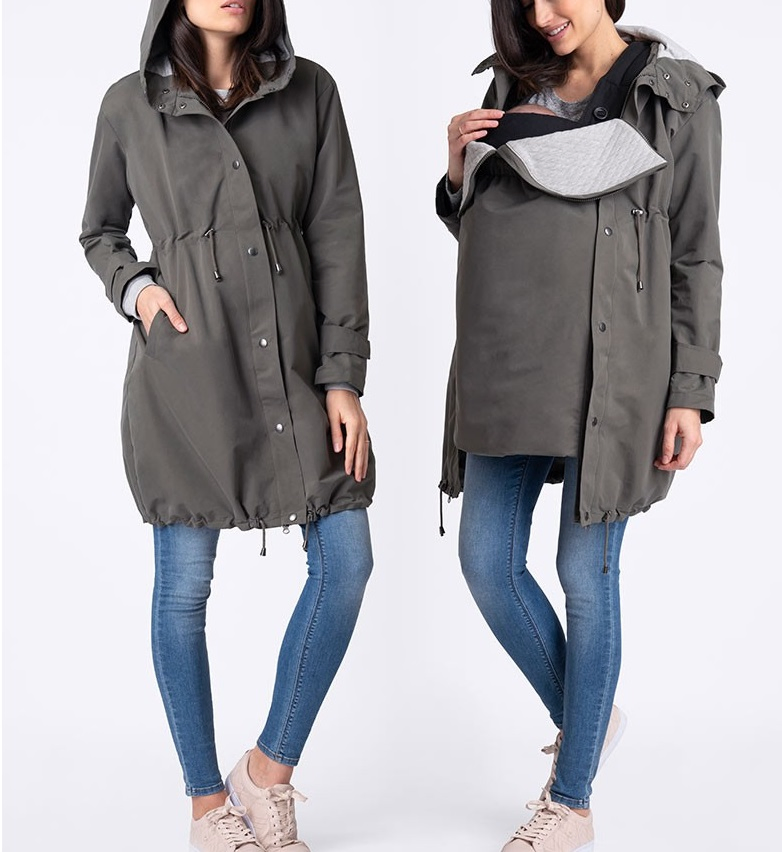 Womens 3 in 1 MID-Weight Maternity Parka Baby Carrying