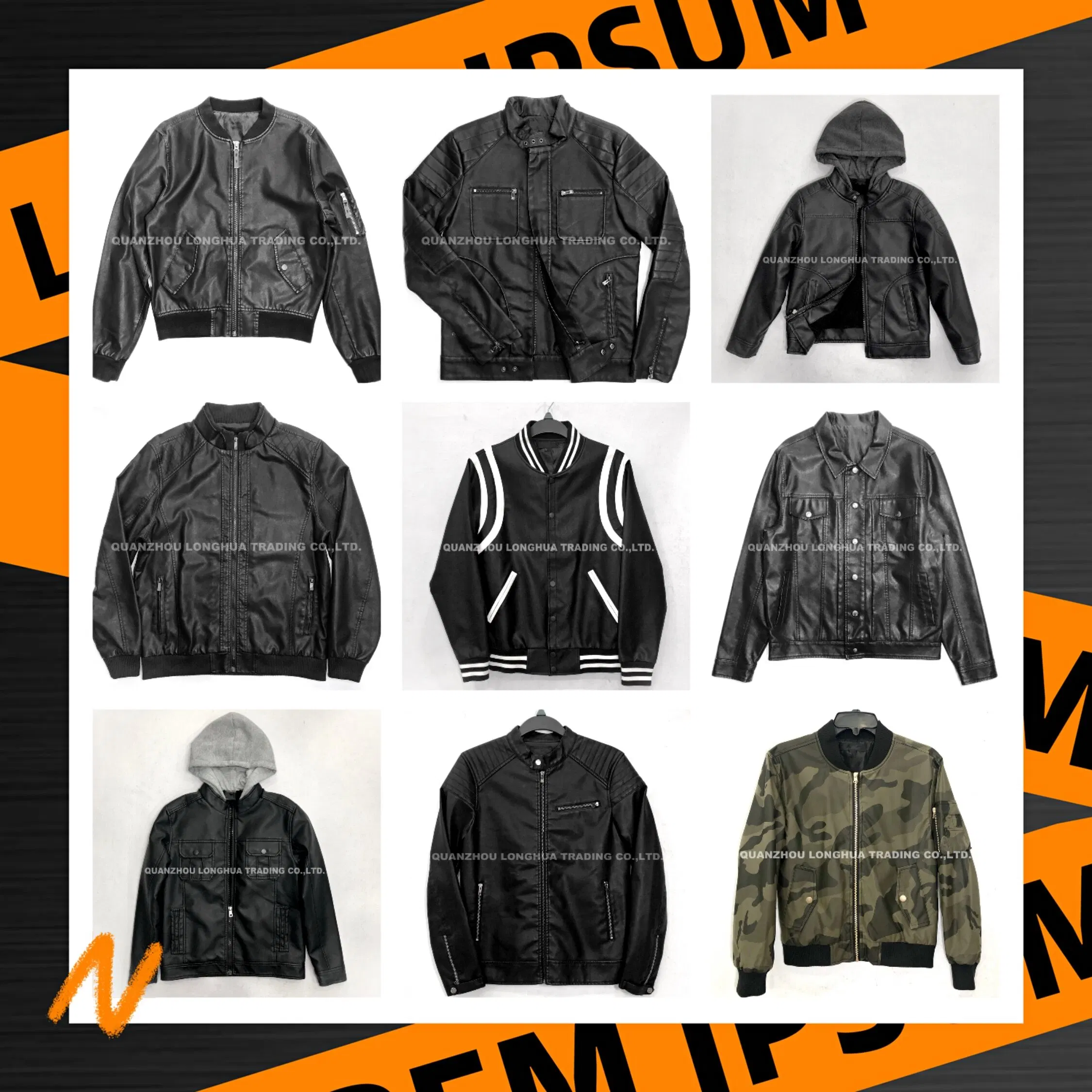 Men Jacket Boy Leather Jacket Winter Coat Black PU Apparel Fashion Clothes Hoody Clothing