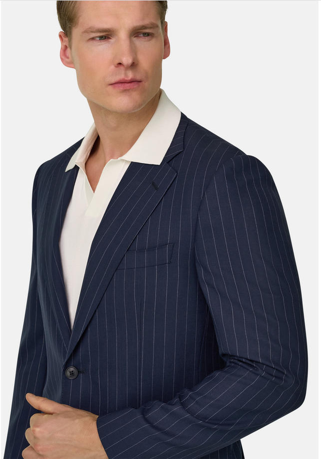 Brand Clothing Professional Manufacturer Wholesale 2 Piece Business Suits Blazer with Pants for Male Customized Pinstrip Wool Single Breast Men Suit Blazer