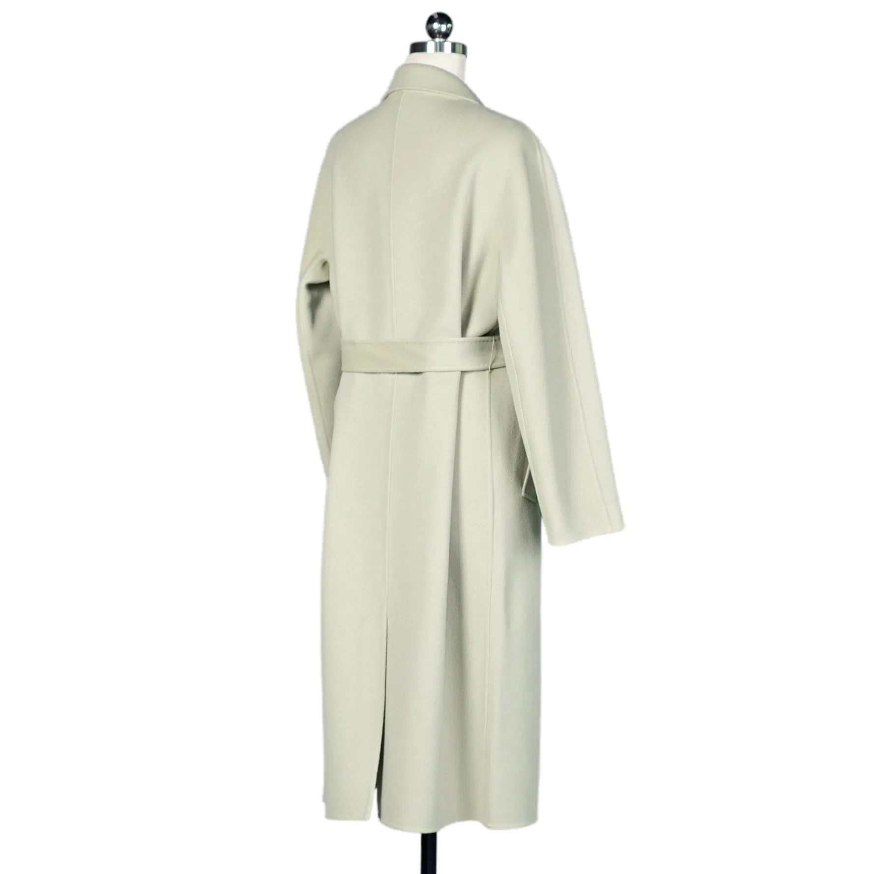 Stylish Light Green Women's Cashmere-Merino Wool Winter Long-Coat for Fashion