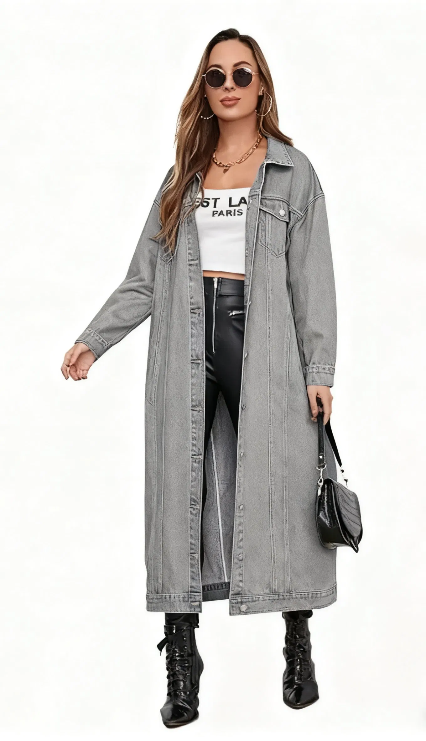 Stylish Women's Long Sleeve Denim Cardigan Jacket for Fall