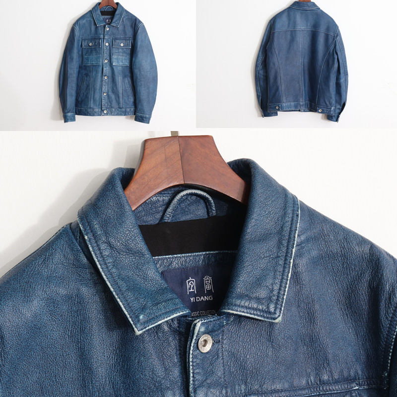 China Women Cowhide Clothes Trench Coats Cowboy Men Leather Jackets