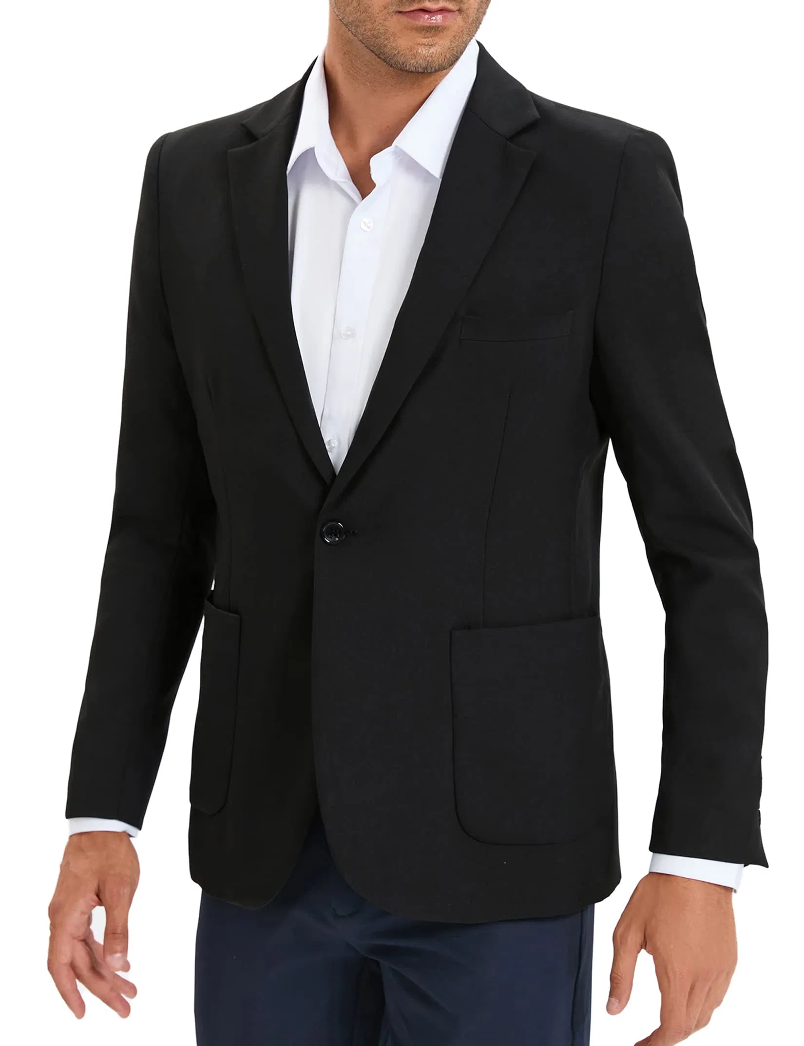 Men's Casual Slim Fit Linen Jacket Lightweight 2 Button Blazer