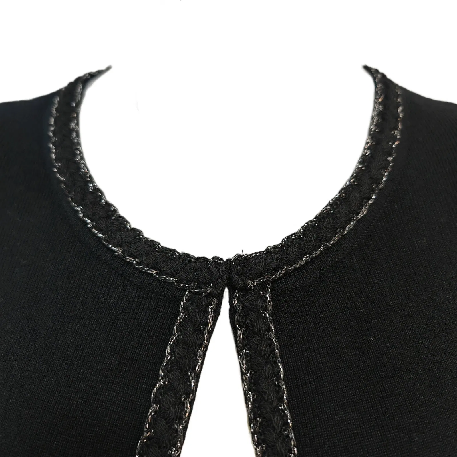 Women's Open-Front Cardigan with Braided Trim Chic Knit Sweater Jacket with Pockets