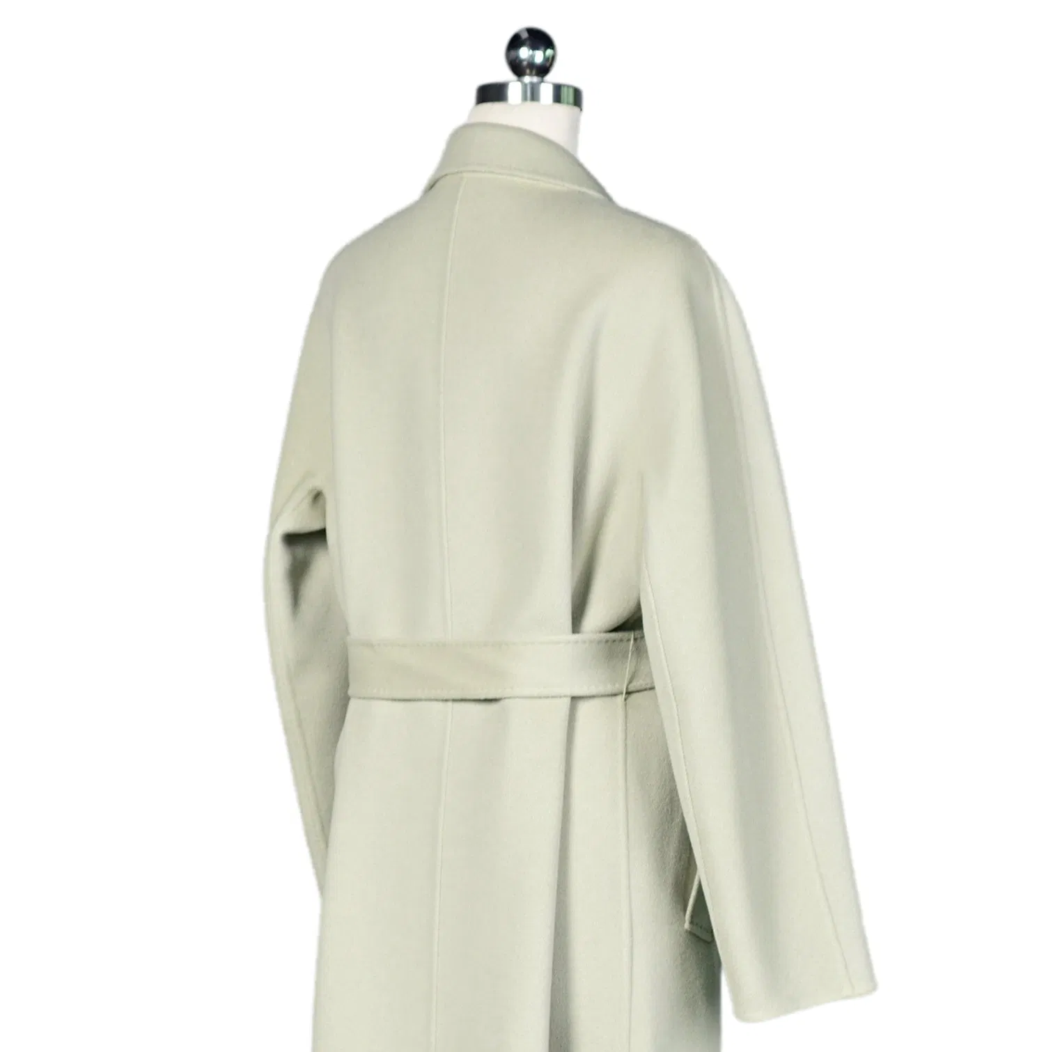 Stylish Light Green Women's Cashmere-Merino Wool Winter Long-Coat for Fashion