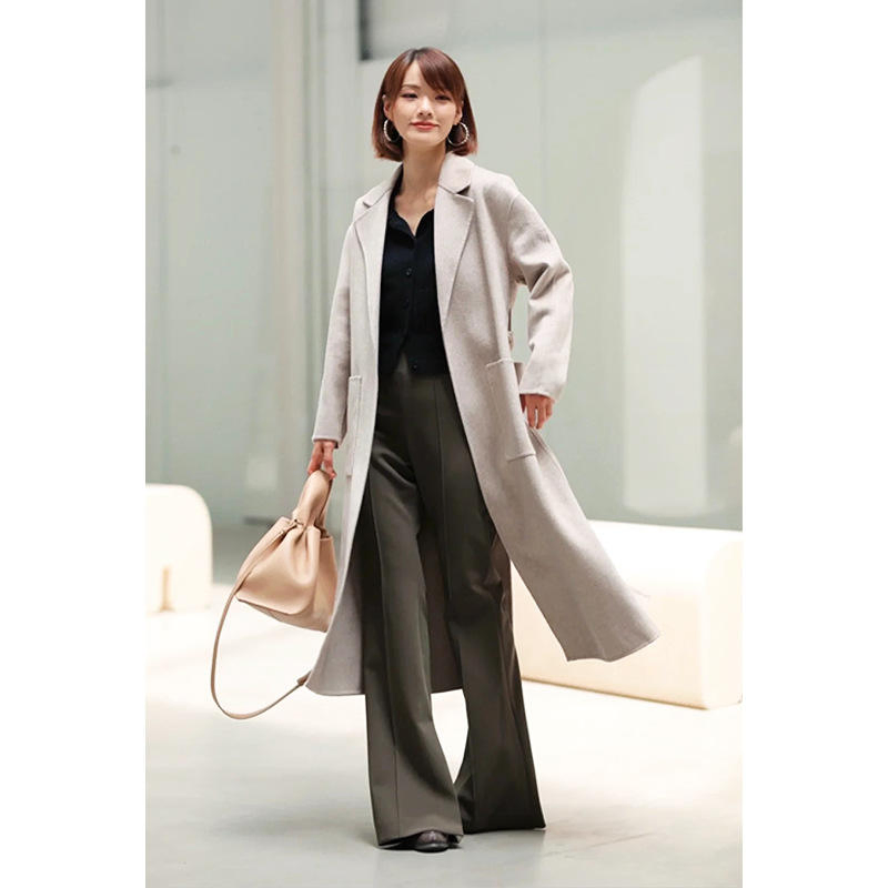 Casual Loose Long Over-The-Knee Wool Coat for Women