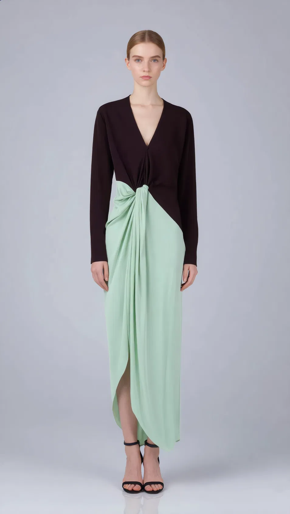 Elegant Silk Dress Front View